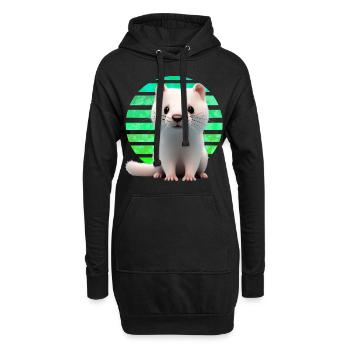 Furet Coucher de soleil - Sweat-shirt à capuche long Femme - noir - Devant