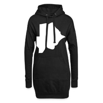 Botswana Landkarte Flagge - Hoodie-Kleid - Schwarz - Vorne