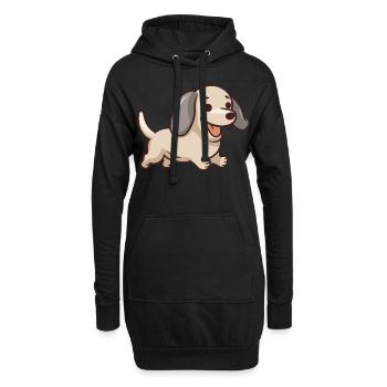 Freudensprinter – Liebe auf vier Beinen - Hoodie-Kleid - Schwarz - Vorne