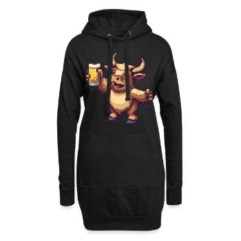 Bière Taurus Pixel - Sweat-shirt à capuche long Femme - noir - Devant