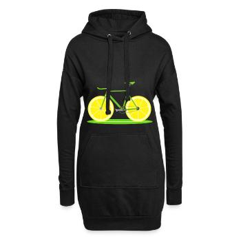 Lemon Fahrrad. Citrus Fahrrad. Radfahrergeschenke. Natur - Hoodie-Kleid - Schwarz - Vorne