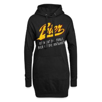 Bier ist nicht die Frage - Bier ist die Antwort - Hoodie-Kleid - Schwarz - Vorne