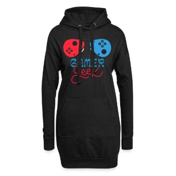 Gamer Geek Cadeau Jeux Video Console De Jeux - Sweat-shirt à capuche long Femme - noir - Devant