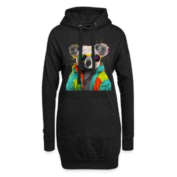 Koala avec des lunettes de soleil Colorful Cool Koala Bear - Sweat-shirt à capuche long Femme - noir - Devant