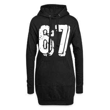 Maillot numéro 67 - Sweat-shirt à capuche long Femme - noir - Devant