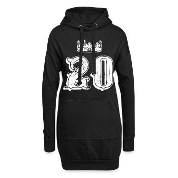 Couronne de 20 chiffres - Sweat-shirt à capuche long Femme - noir - Devant