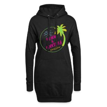 Plage et cocktail - Sweat-shirt à capuche long Femme - noir - Devant