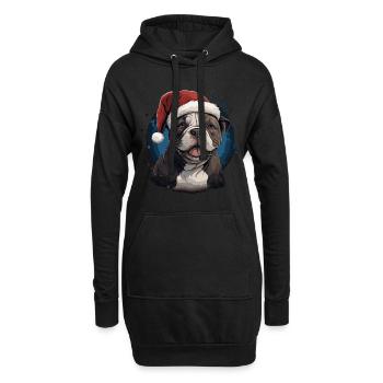 Noël de l’American Bull Terrier - Sweat-shirt à capuche long Femme - noir - Devant