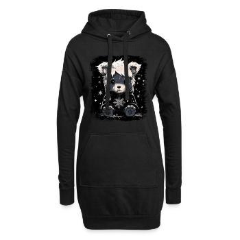 Ours en peluche Emo mignon - Sweat-shirt à capuche long Femme - noir - Devant
