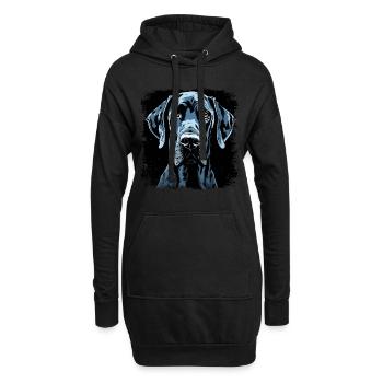Deutsche Dogge - Hoodie-Kleid - Schwarz - Vorne