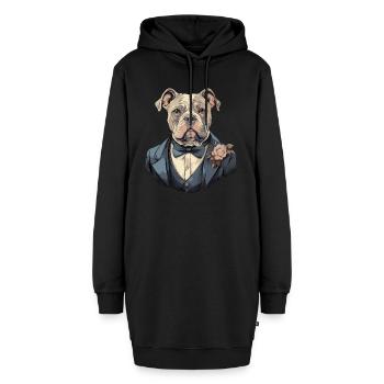 American Bull Terrier en costume - Sweat-shirt à capuche long Femme - noir - Devant