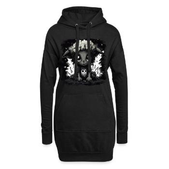 Mignon mouton gothique noir - Sweat-shirt à capuche long Femme - noir - Devant
