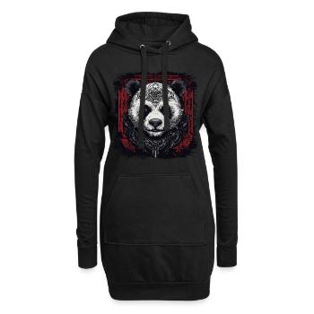 Cooler Panda - Hoodie-Kleid - Schwarz - Vorne