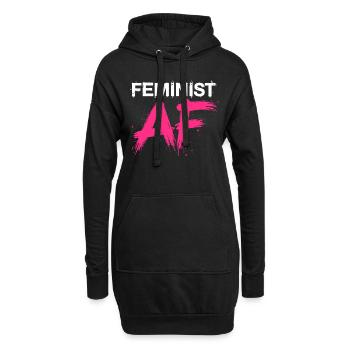 Feminist AF Statement Spruch Sprüche - Hoodie-Kleid - Schwarz - Vorne