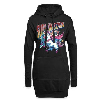 Licorne super-héros superpouvoirs bande dessinée surnaturelle - Sweat-shirt à capuche long Femme - noir - Devant