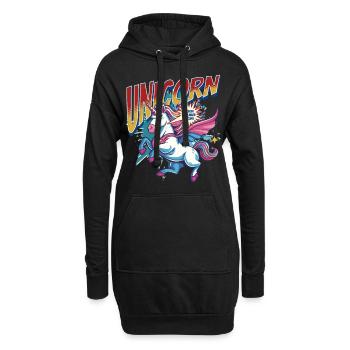 Licorne super-héros superpouvoirs bande dessinée surnaturelle - Sweat-shirt à capuche long Femme - noir - Devant