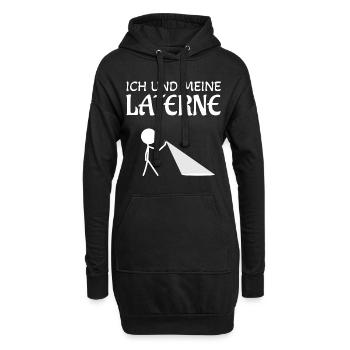 Ich und meine Laterne Spazieren gehen Martin - Hoodie-Kleid - Schwarz - Vorne