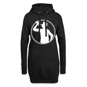Trinker Bier Silhouette - Hoodie-Kleid - Schwarz - Vorne