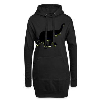Un gros éléphant avec le tronc - Sweat-shirt à capuche long Femme - noir - Devant