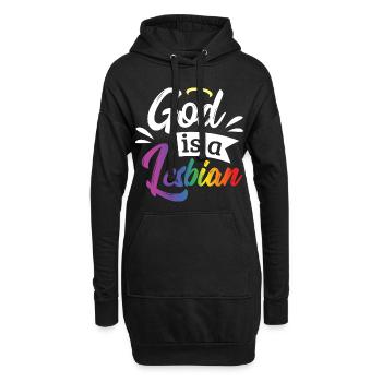 LGBT Gay Pride Lesbian God est une lesbienne - Sweat-shirt à capuche long Femme - noir - Devant