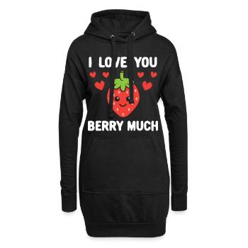 Liebe dich Berry viel Kleidung Geschenk für ihn sie - Hoodie-Kleid - Schwarz - Vorne