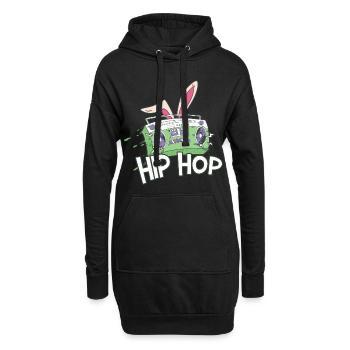Retro Hiphop Radio Drôle Jour de Pâques - Sweat-shirt à capuche long Femme - noir - Devant