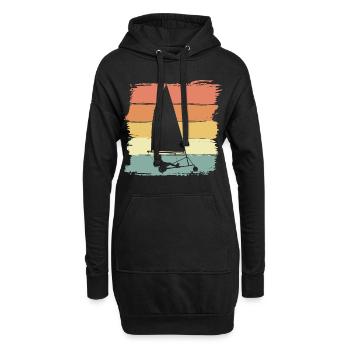 Strandsegeln retro vintage Landsegeln - Hoodie-Kleid - Schwarz - Vorne