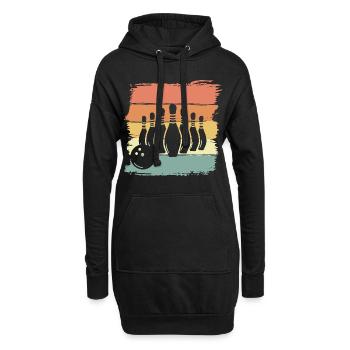 Bowling retro vintage - Hoodie-Kleid - Schwarz - Vorne