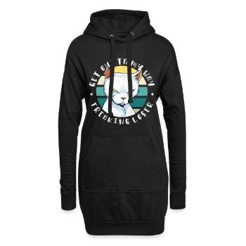 Geh mir aus dem Weg du verrückter Verlierer, Katze - Hoodie-Kleid - Schwarz - Vorne