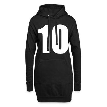10 - Hoodie-Kleid - Schwarz - Vorne