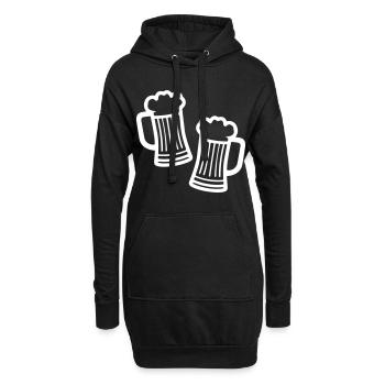 Icône de chope de bière - Sweat-shirt à capuche long Femme - noir - Devant