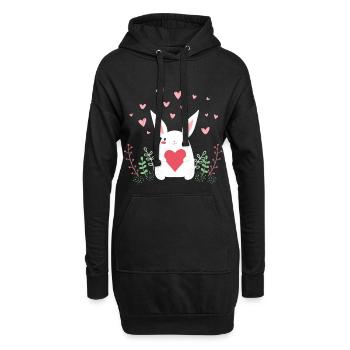 Lapin de l’Est Lapin de Pâques Oreilles de lapin mignon LOL - Sweat-shirt à capuche long Femme - noir - Devant