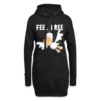 Feel Free Vogelfrei - Vogel - Hoodie-Kleid - Schwarz - Vorne