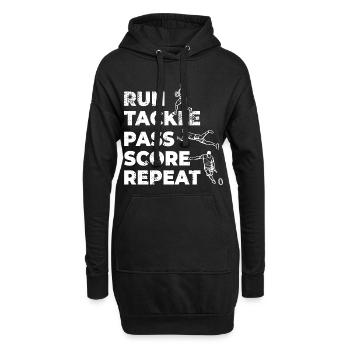 Rugbyspieler Zeitplan - Hoodie-Kleid - Schwarz - Vorne