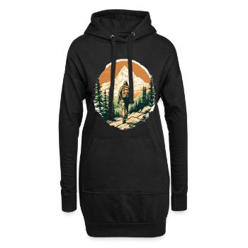 Hiking, Mountains, Nature, Outdoor, Hiking, Gift - Hoodie Dress - black - Front