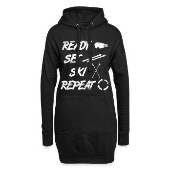 Dire skieur - Sweat-shirt à capuche long Femme - noir - Devant