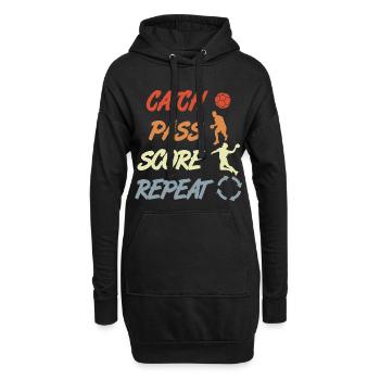 Handball Vintage Look - Hoodie-Kleid - Schwarz - Vorne