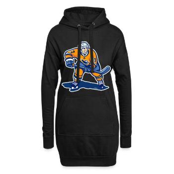 Eishockeyspieler Grafik - Hoodie-Kleid - Schwarz - Vorne