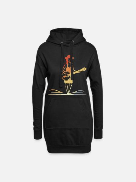 Banjospielerin Vintage - Hoodie-Kleid - Schwarz