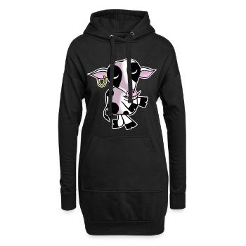 Vache d’accueil - Sweat-shirt à capuche long Femme - noir - Devant