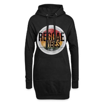 Ambiance reggae, design rétro - Sweat-shirt à capuche long Femme - noir - Devant