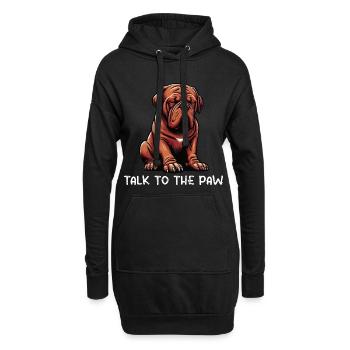 Parlez à la patte du grand danois de Bordeaux - Sweat-shirt à capuche long Femme - noir - Devant