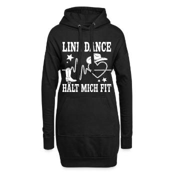 Danse en ligne Cowboy battement de cœur - Sweat-shirt à capuche long Femme - noir - Devant