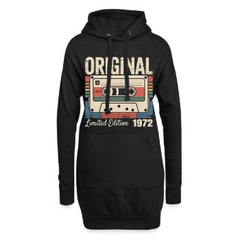 54. Jubiläum – Vintage-Geschenk 1972 - Hoodie-Kleid - Schwarz - Vorne