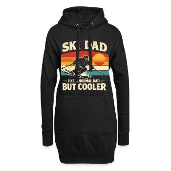 Ski Dad Retro Vintage Skifahrer Papa Geschenk - Hoodie-Kleid - Schwarz - Vorne
