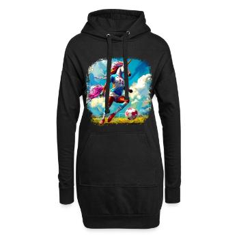 Unicorns Soccer / Soccer Unicorn - Sweat-shirt à capuche long Femme - noir - Devant