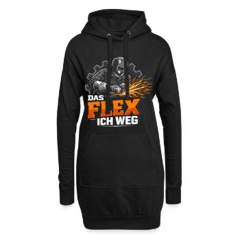 Handwerker Das Flex Ich Weg Lustig - Hoodie-Kleid - Schwarz - Vorne
