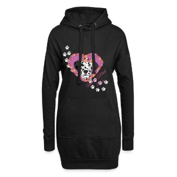 Dalmatien au visage de b !tch au repos - Sweat-shirt à capuche long Femme - noir - Devant