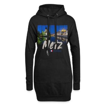 Metz Grand Est en France Souvenir de nuit - Sweat-shirt à capuche long Femme - noir - Devant