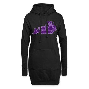 Bulldozer bouteur 2 - Sweat-shirt à capuche long Femme - noir - Devant
